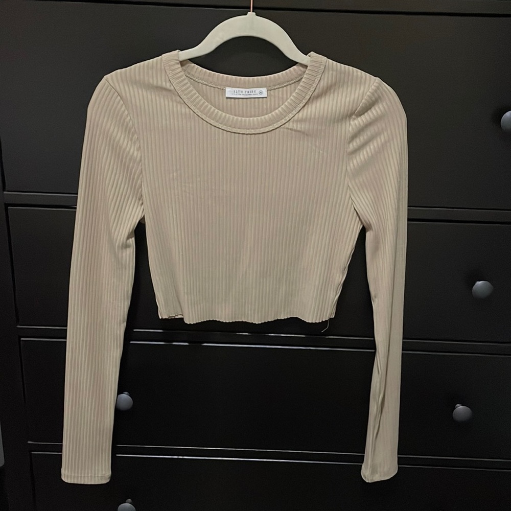 12th Tribe Long Sleeve Crop Top